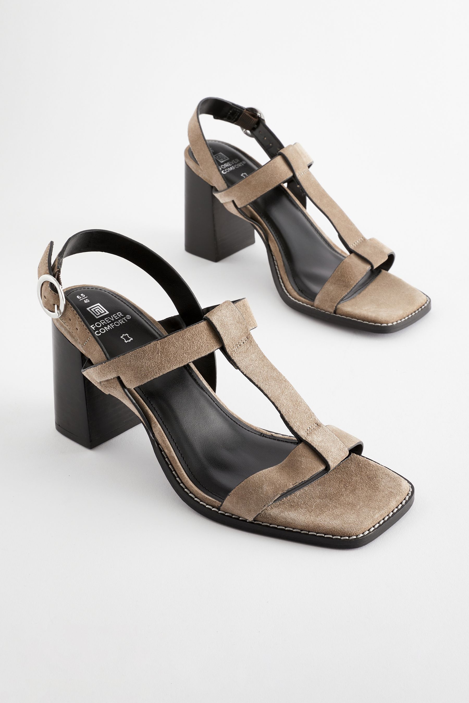 Taupe block heel sandals sale