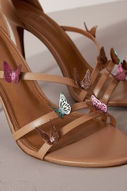 Camel Signature Leather Butterfly High Heel Sandals - Image 4 of 6
