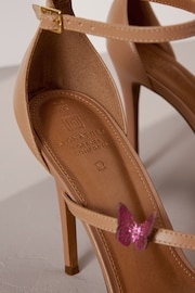 Camel Signature Leather Butterfly High Heel Sandals - Image 5 of 6