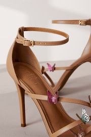 Camel Signature Leather Butterfly High Heel Sandals - Image 6 of 6