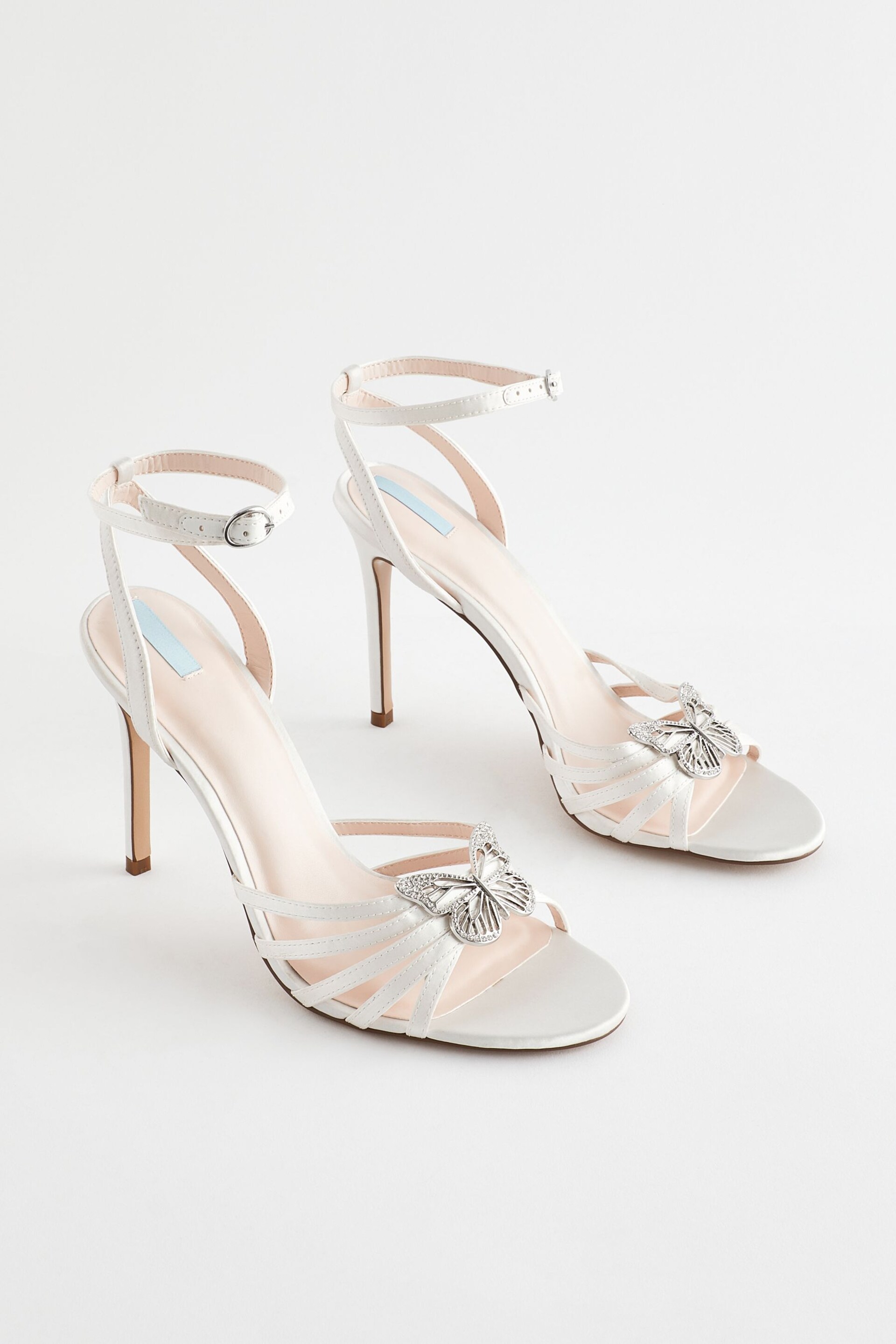 Ivory Forever Comfort® Wedding Butterfly Trim High Heel Sandal Bridal Shoes - Image 7 of 12