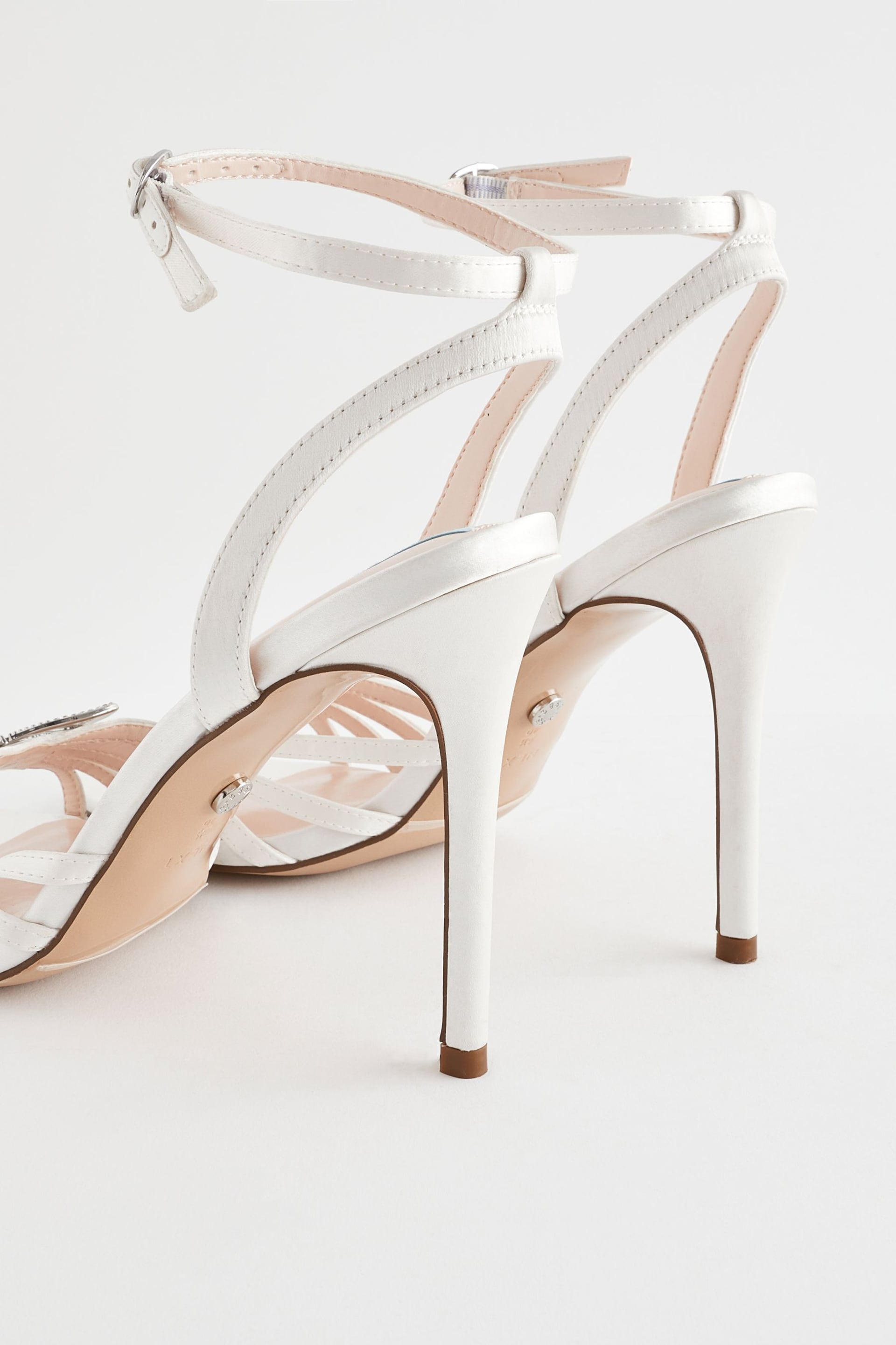 Ivory Forever Comfort® Wedding Butterfly Trim High Heel Sandal Bridal Shoes - Image 9 of 12