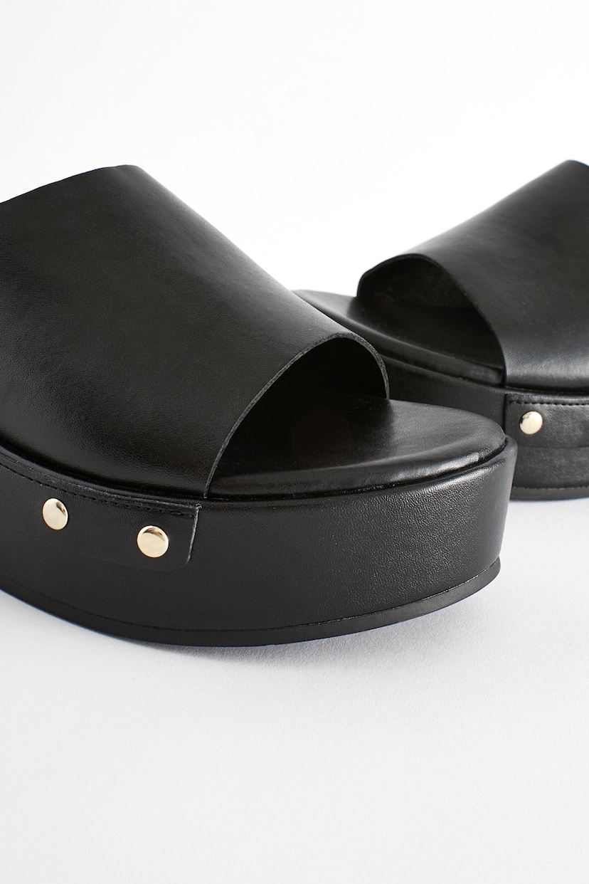 Black Forever Comfort® Studded Mule Wedges - Image 6 of 7
