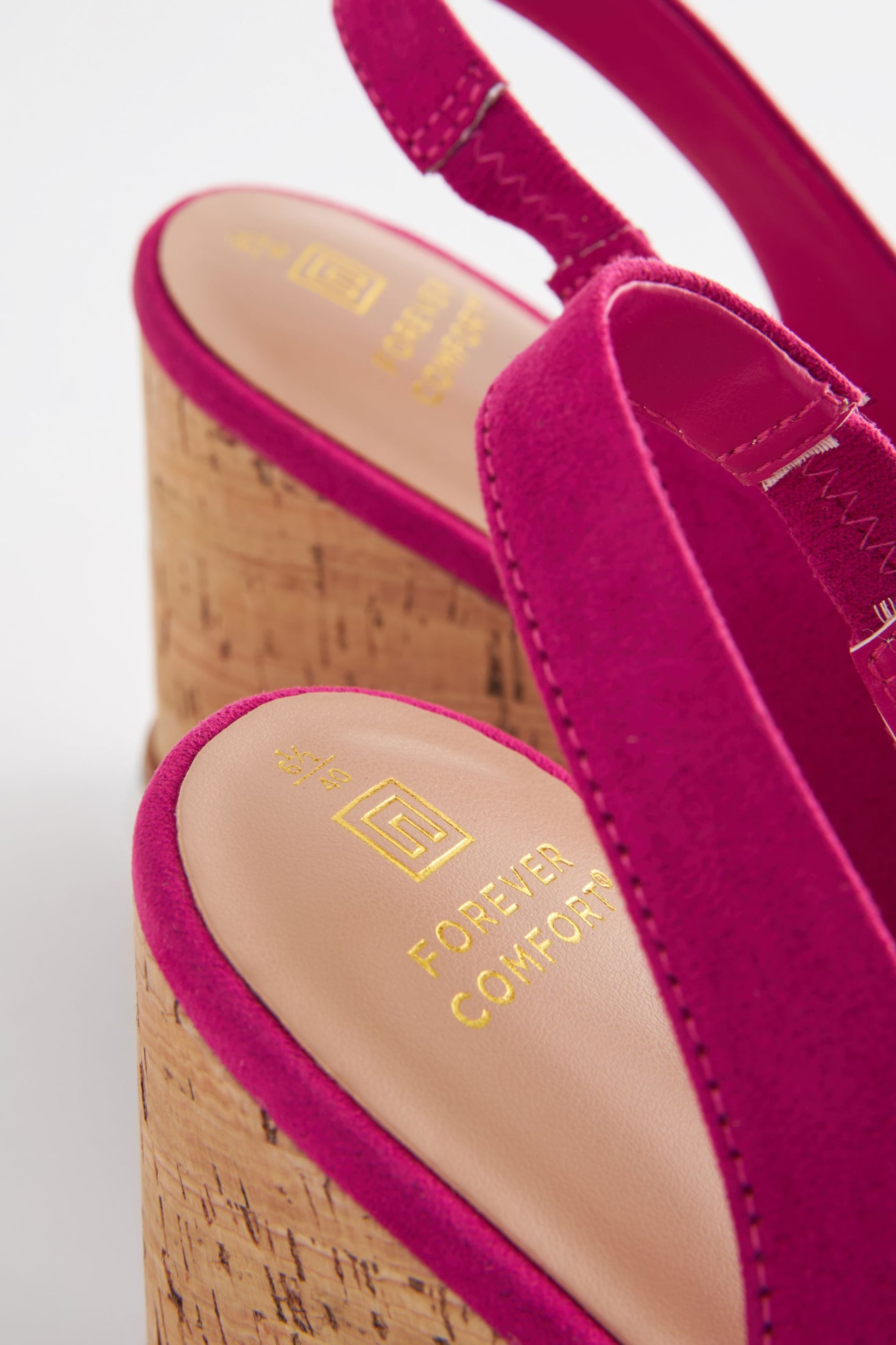 Pink Forever Comfort® Bow Cork Wedges - Image 4 of 5