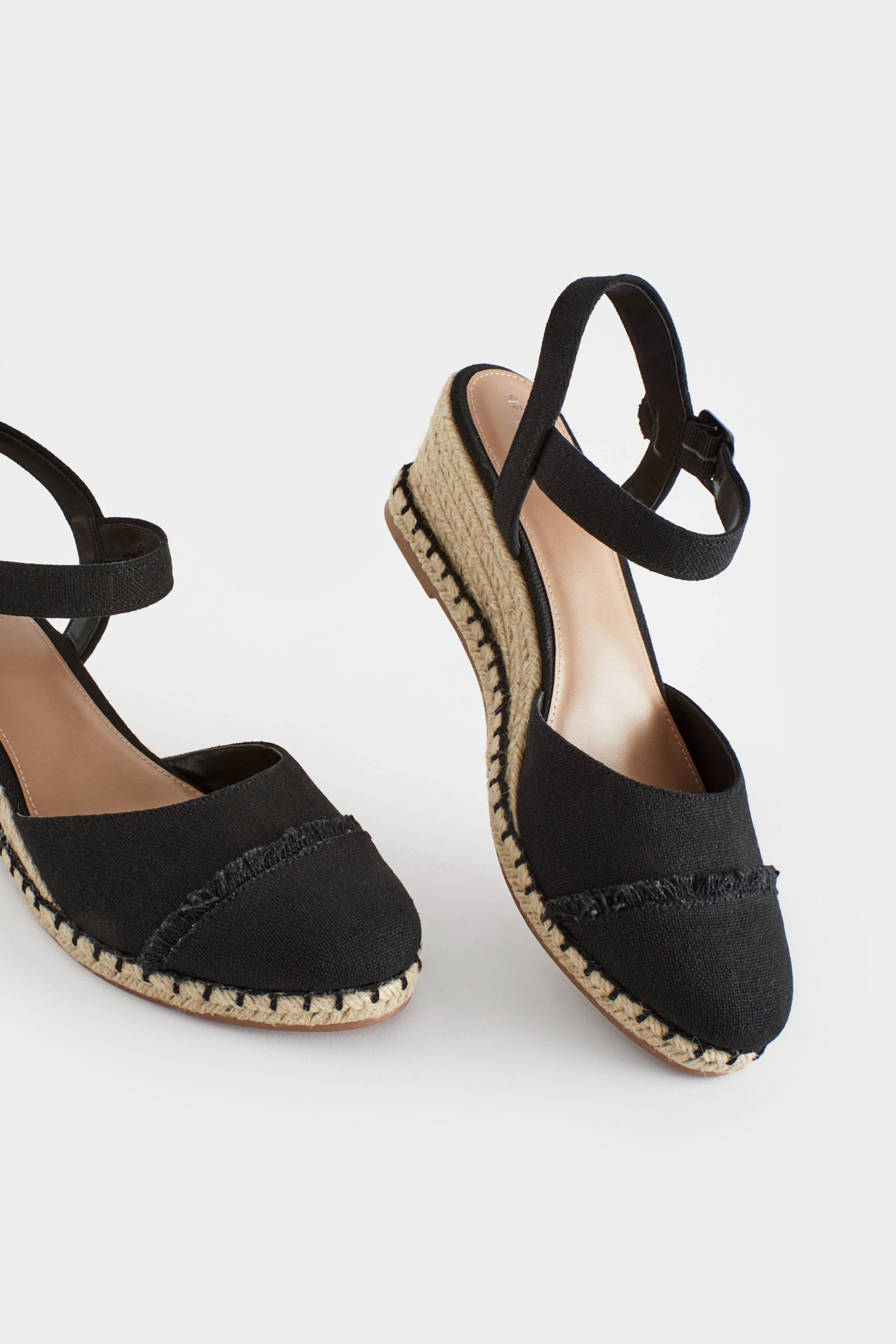 Buy Black Extra Wide Fit Forever Comfort Toe Cap Closed Toe Wedges from Next USA