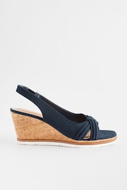 Navy Extra Wide Fit Forever Comfort® Bow Cork Wedges - Image 4 of 8