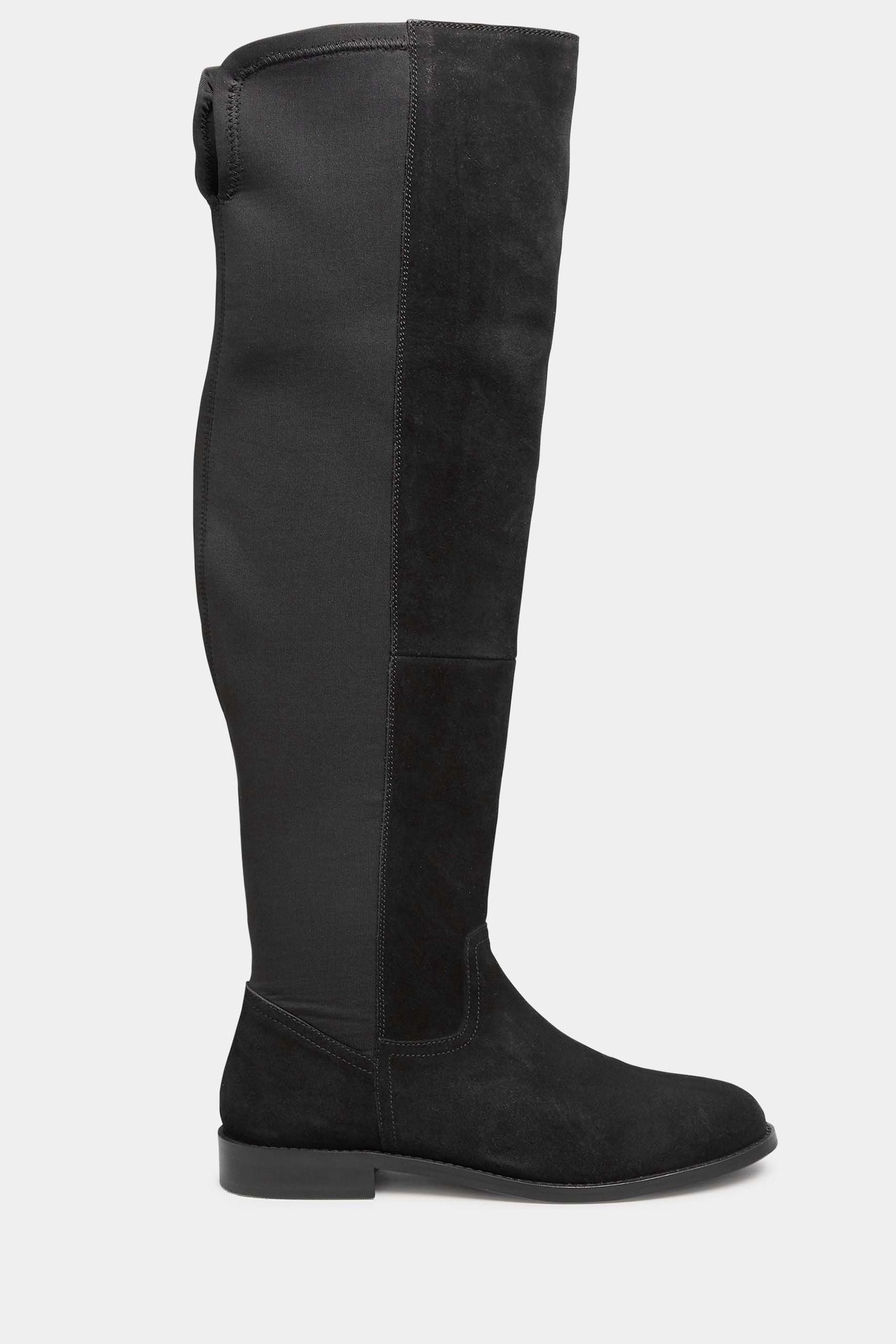 Buy Long Tall Sally Black Stretch Over The Knee Suede Boots from Next Luxembourg