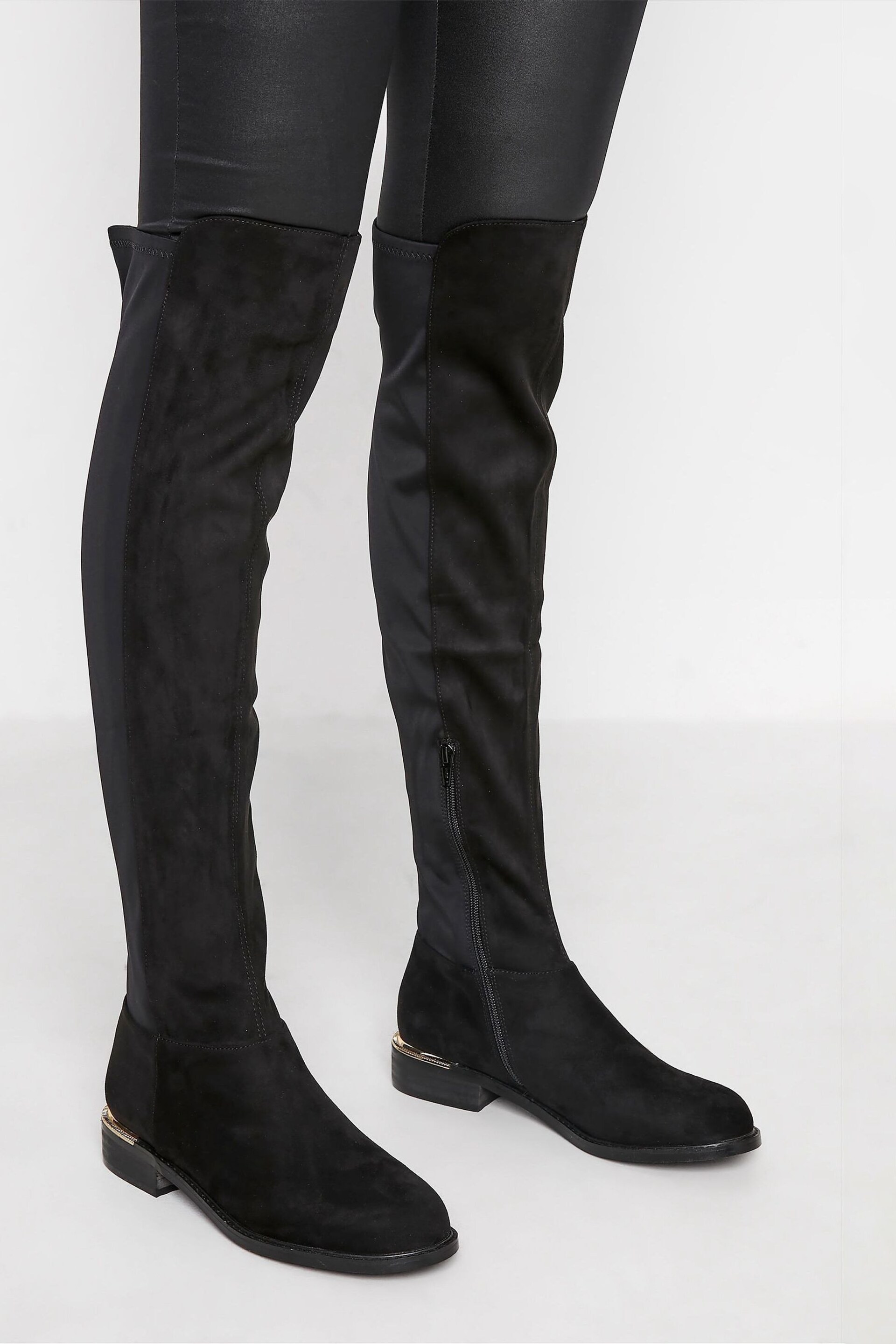 Long Tall Sally Black Stretch Boots - Image 1 of 4