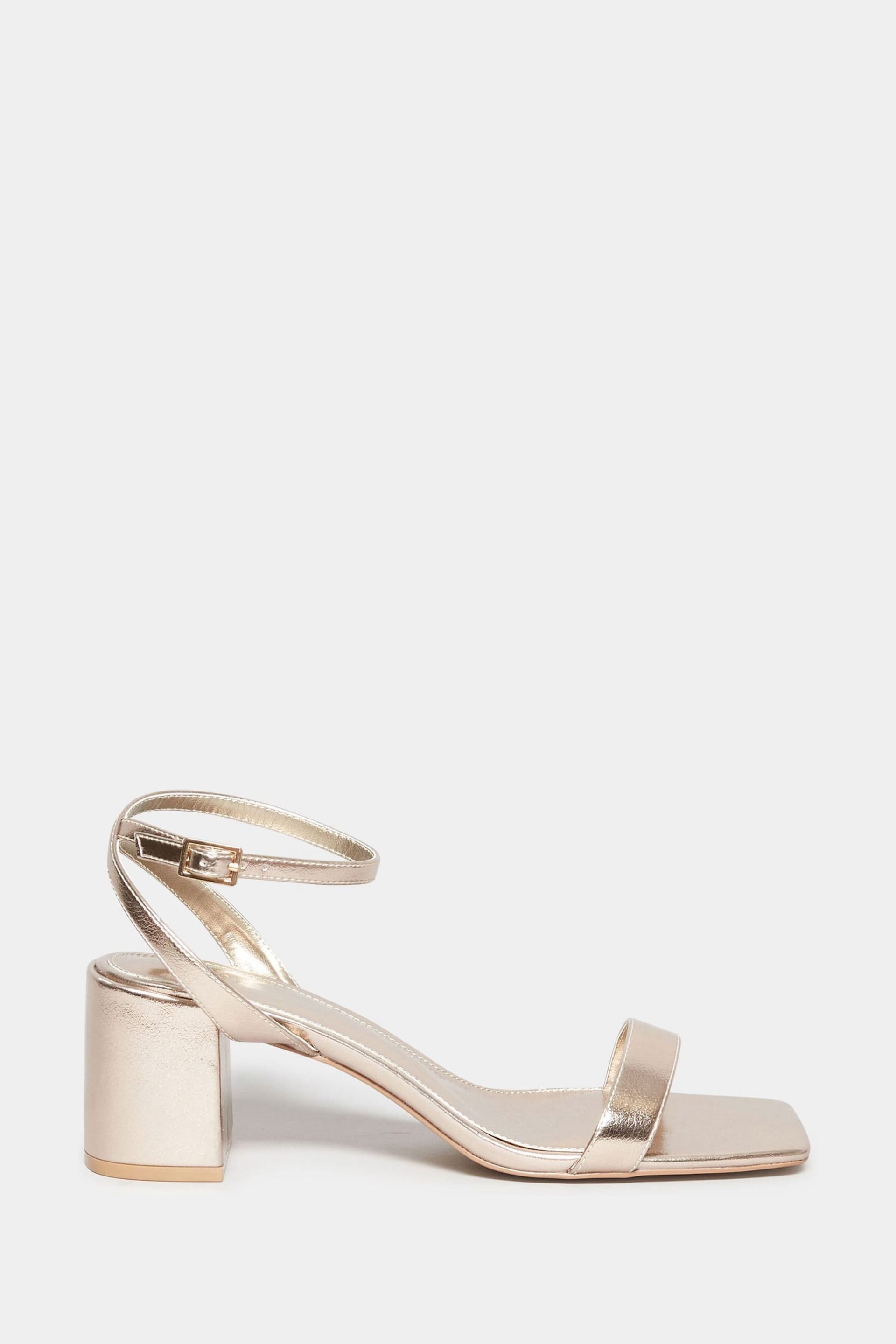 Long Tall Sally Gold 2 Part Block Heels - Image 1 of 5