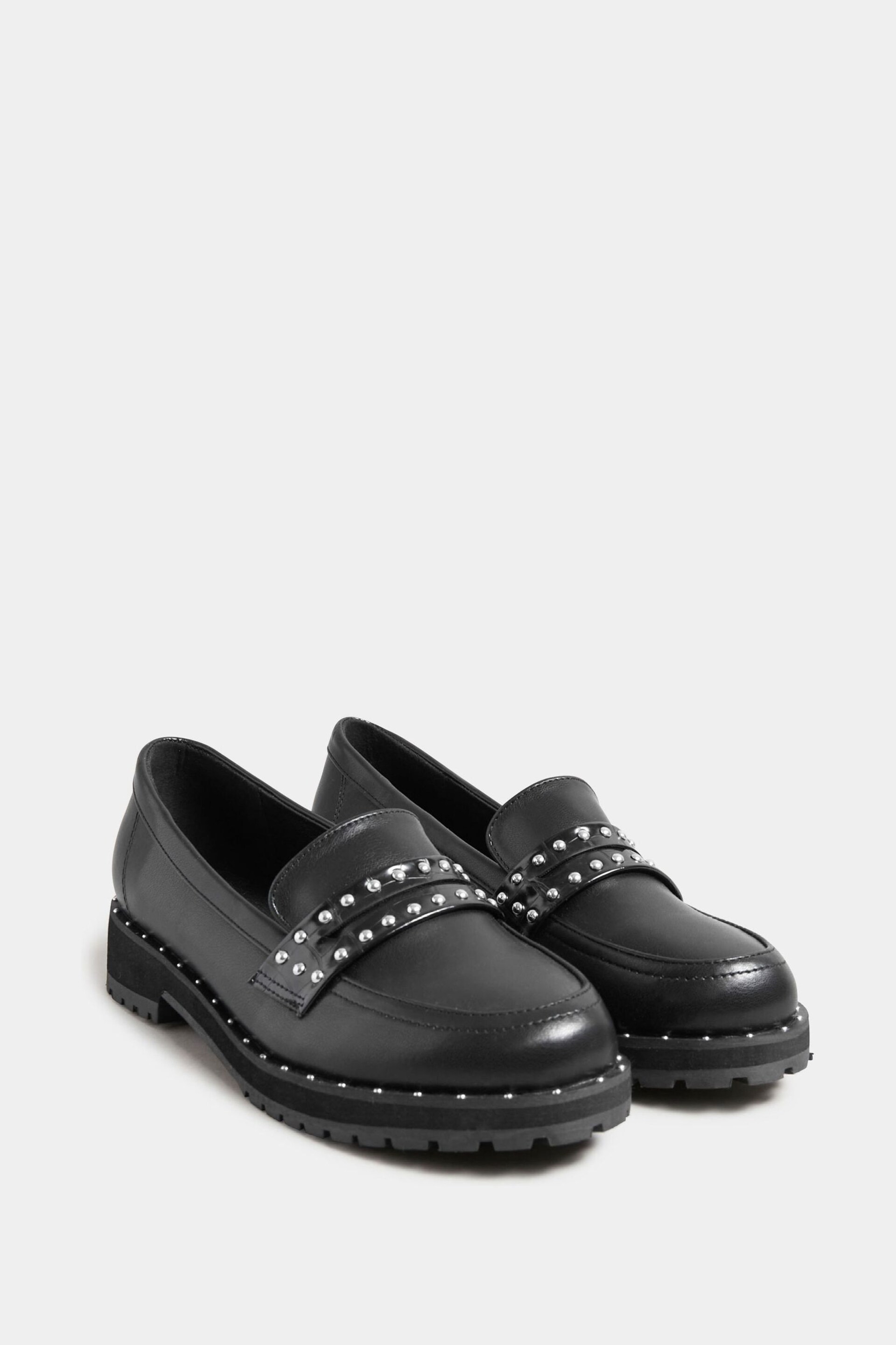 Long Tall Sally Black Studded Loafers - Image 2 of 3