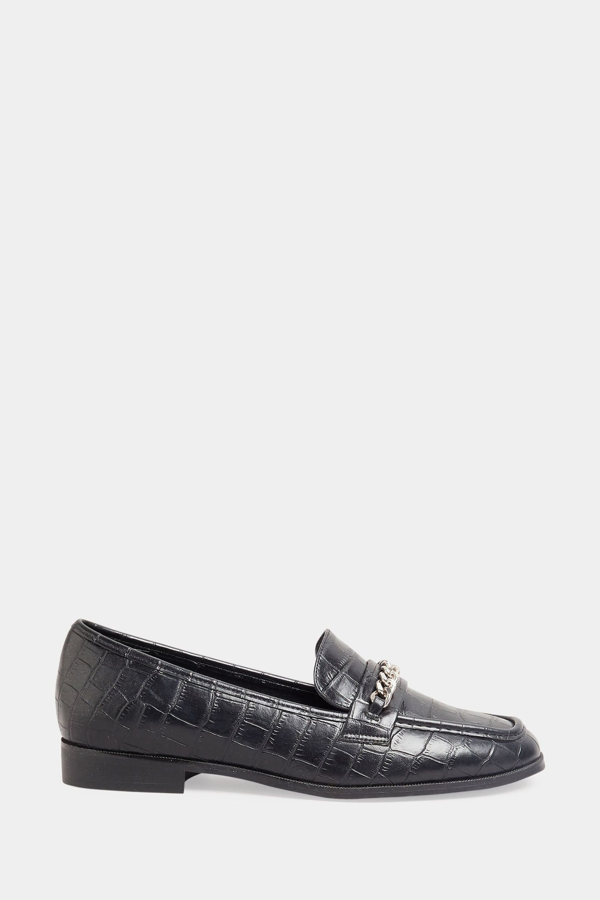 Long Tall Sally Black Hardware Trim Loafers - Image 1 of 4