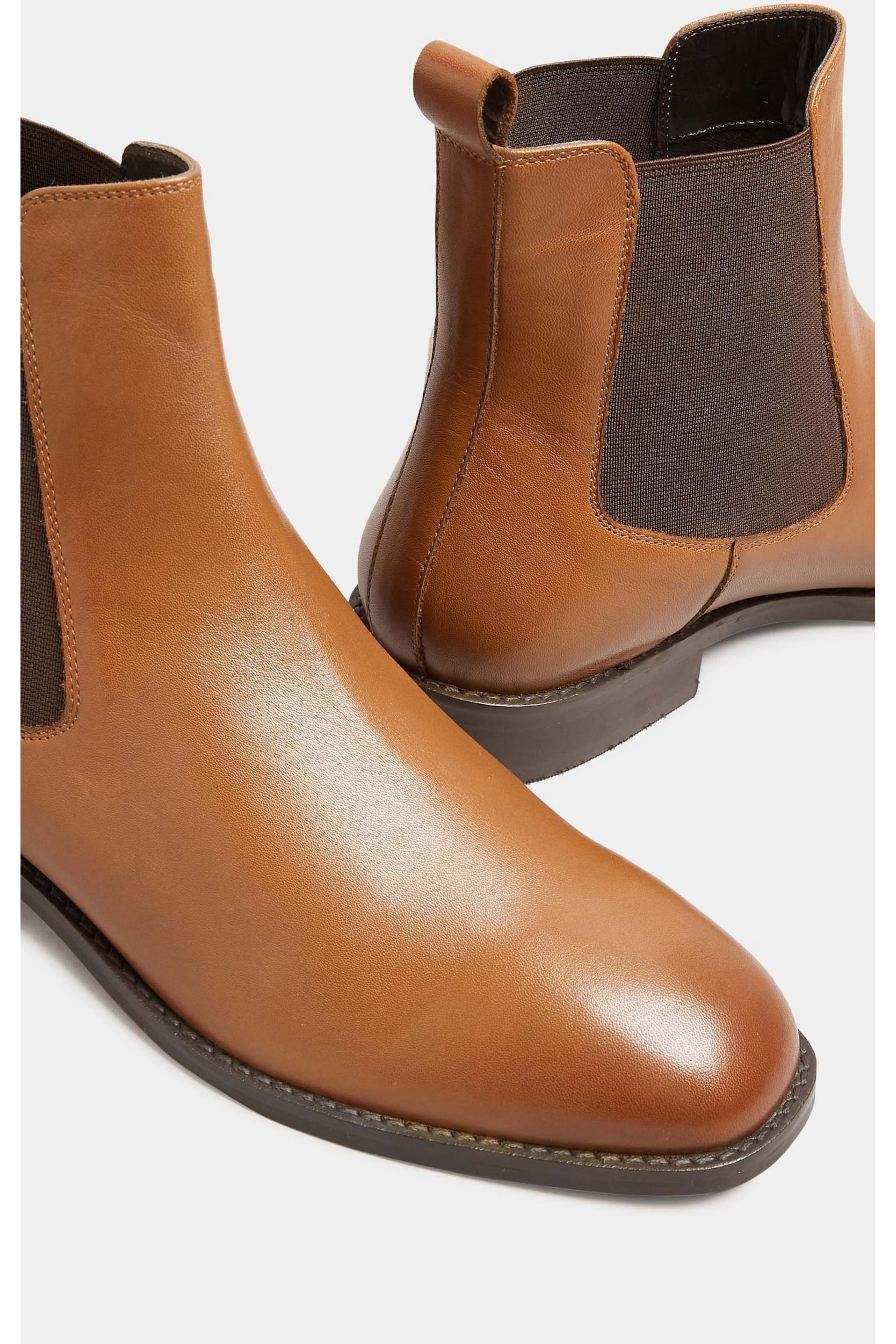 Long Tall Sally Brown Leather Chelsea Boots - Image 4 of 5