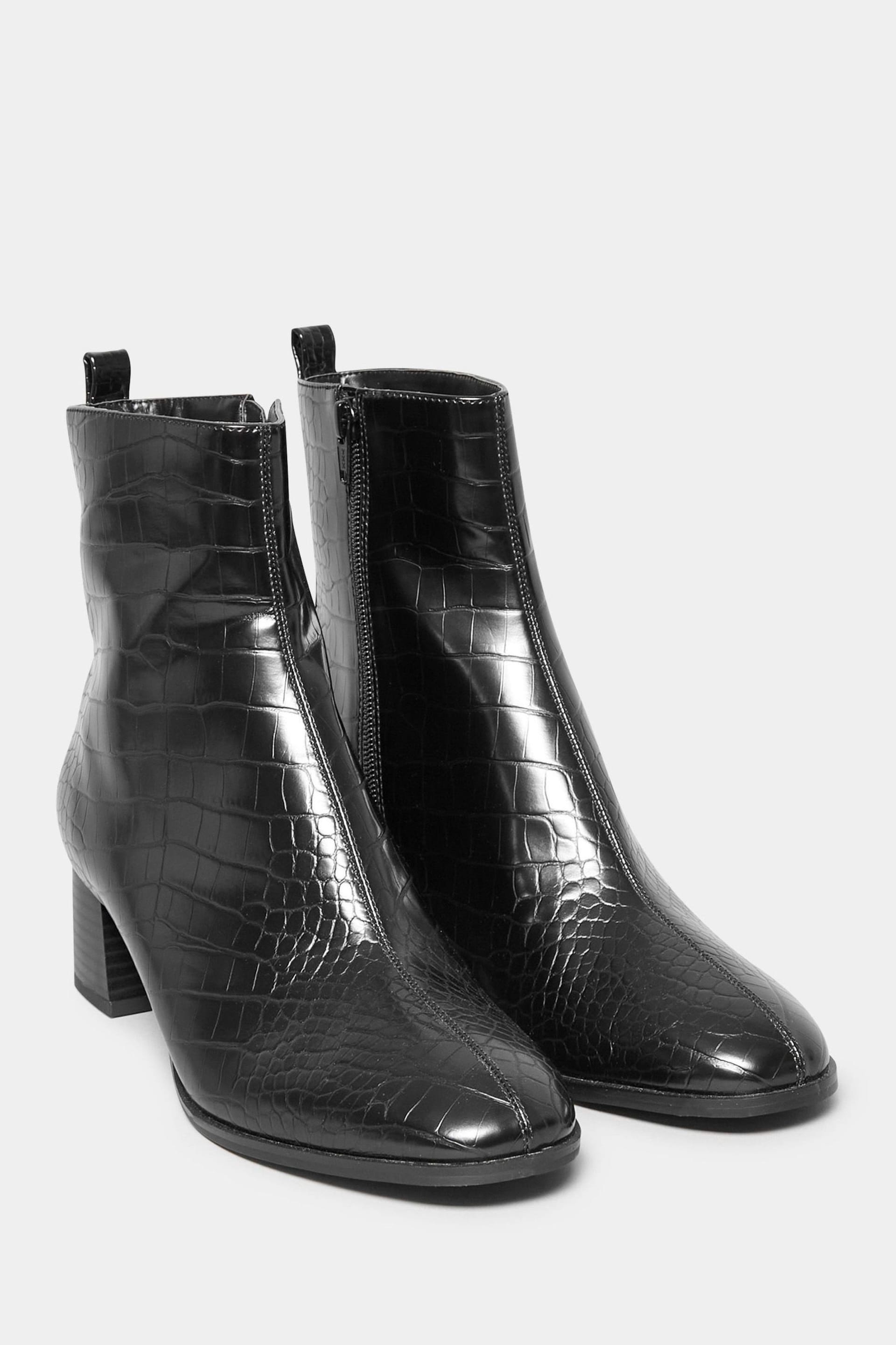 Long Tall Sally Black Block Heel Boots - Image 2 of 4