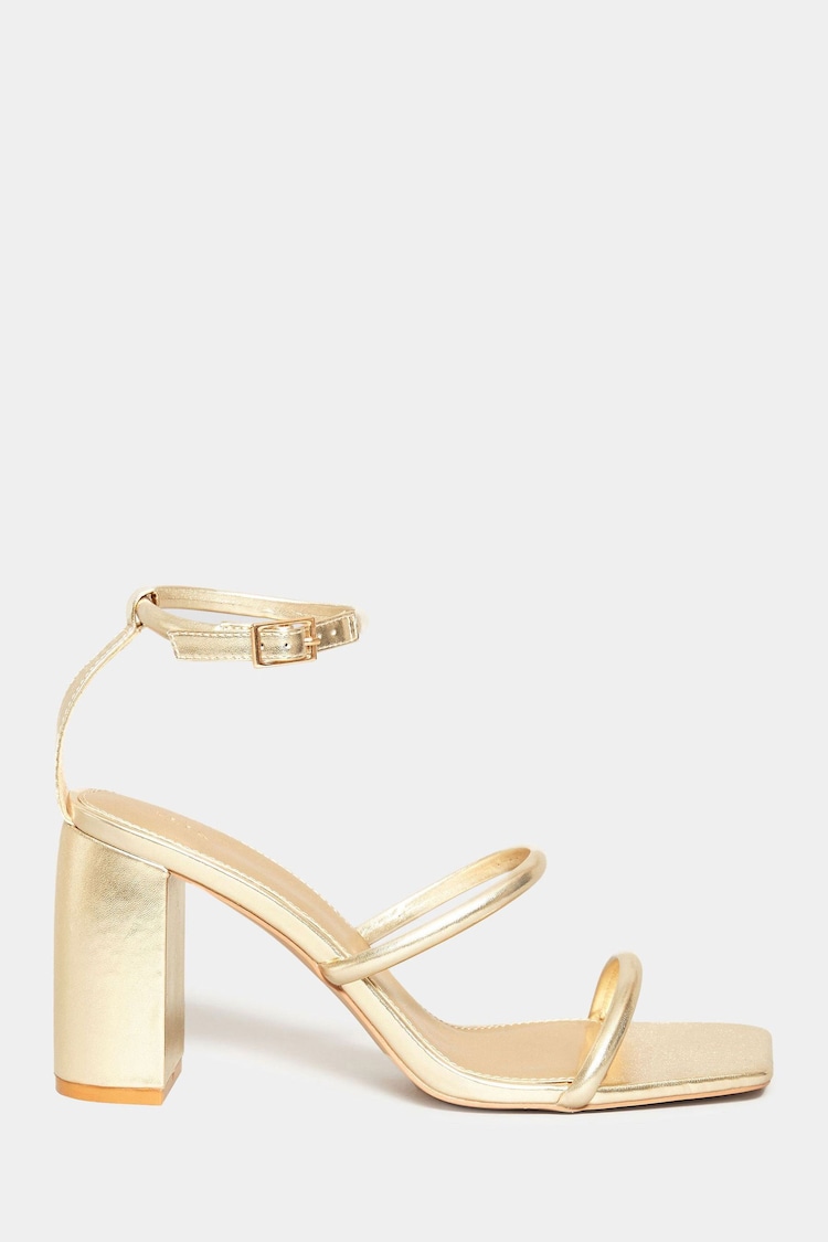 Long Tall Sally Gold Multi Strap Block Heels - Image 2 of 4