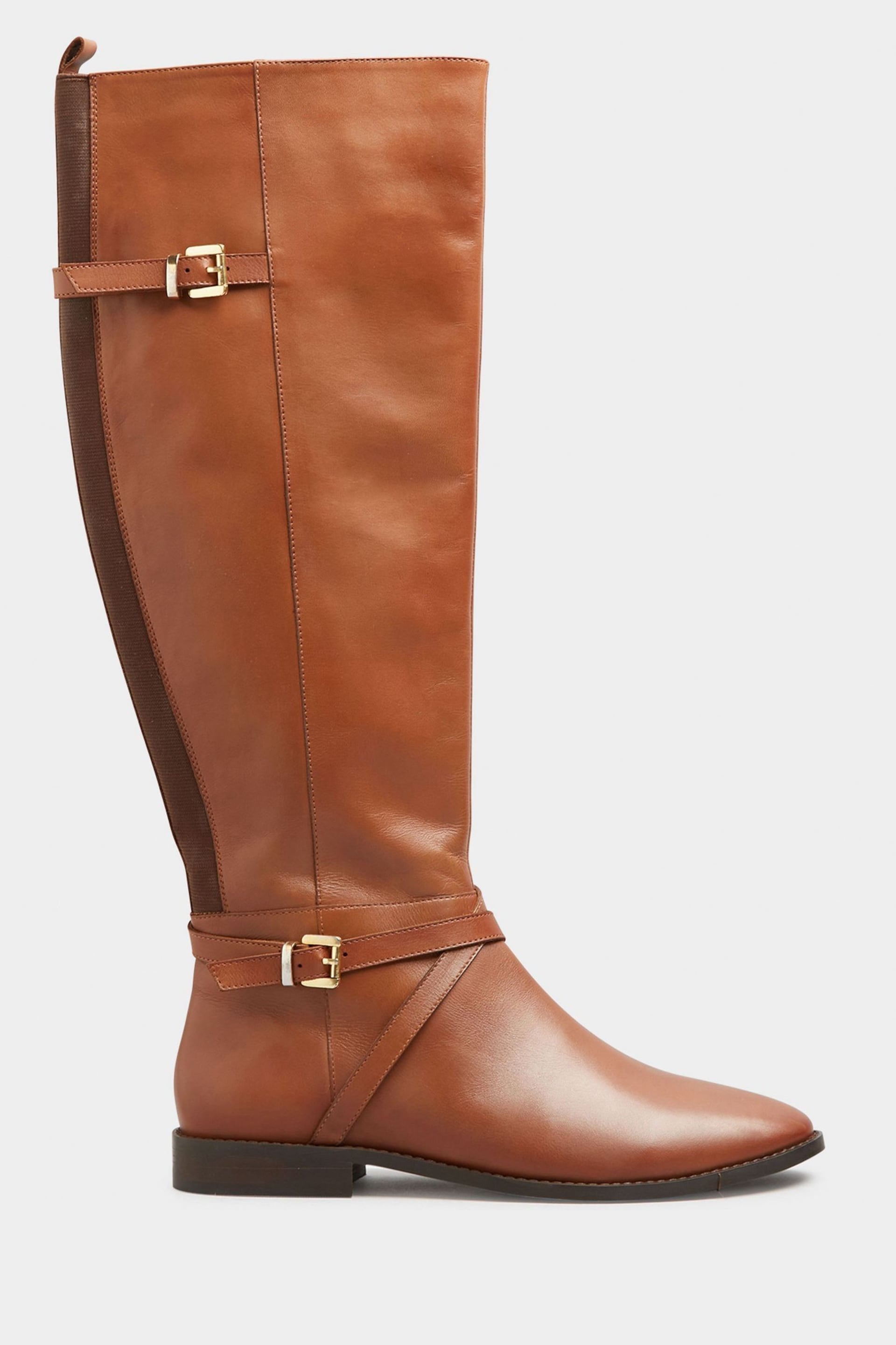 Long Tall Sally Brown Leather Riding Boots - Image 2 of 5
