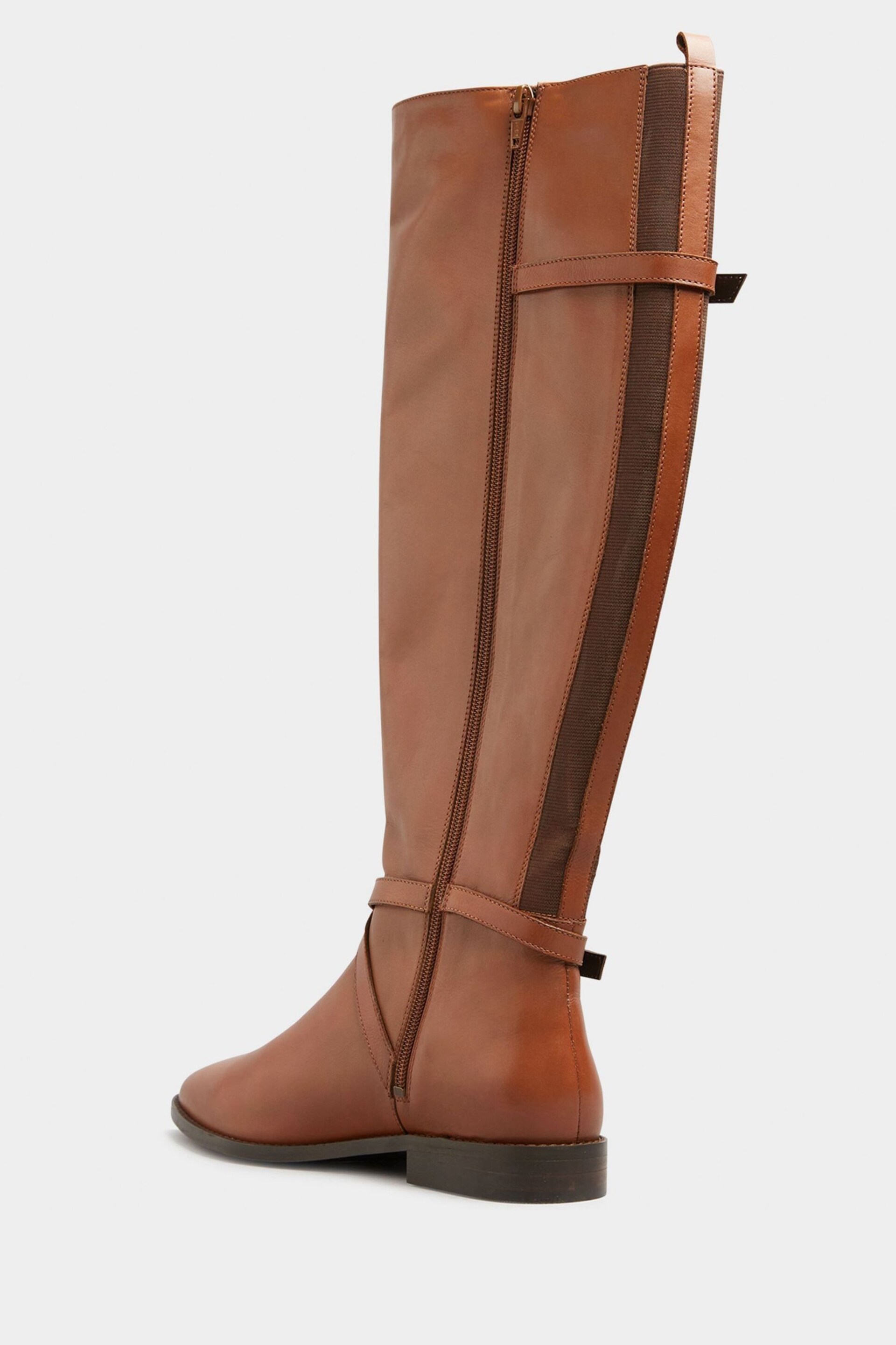 Long Tall Sally Brown Leather Riding Boots - Image 3 of 5