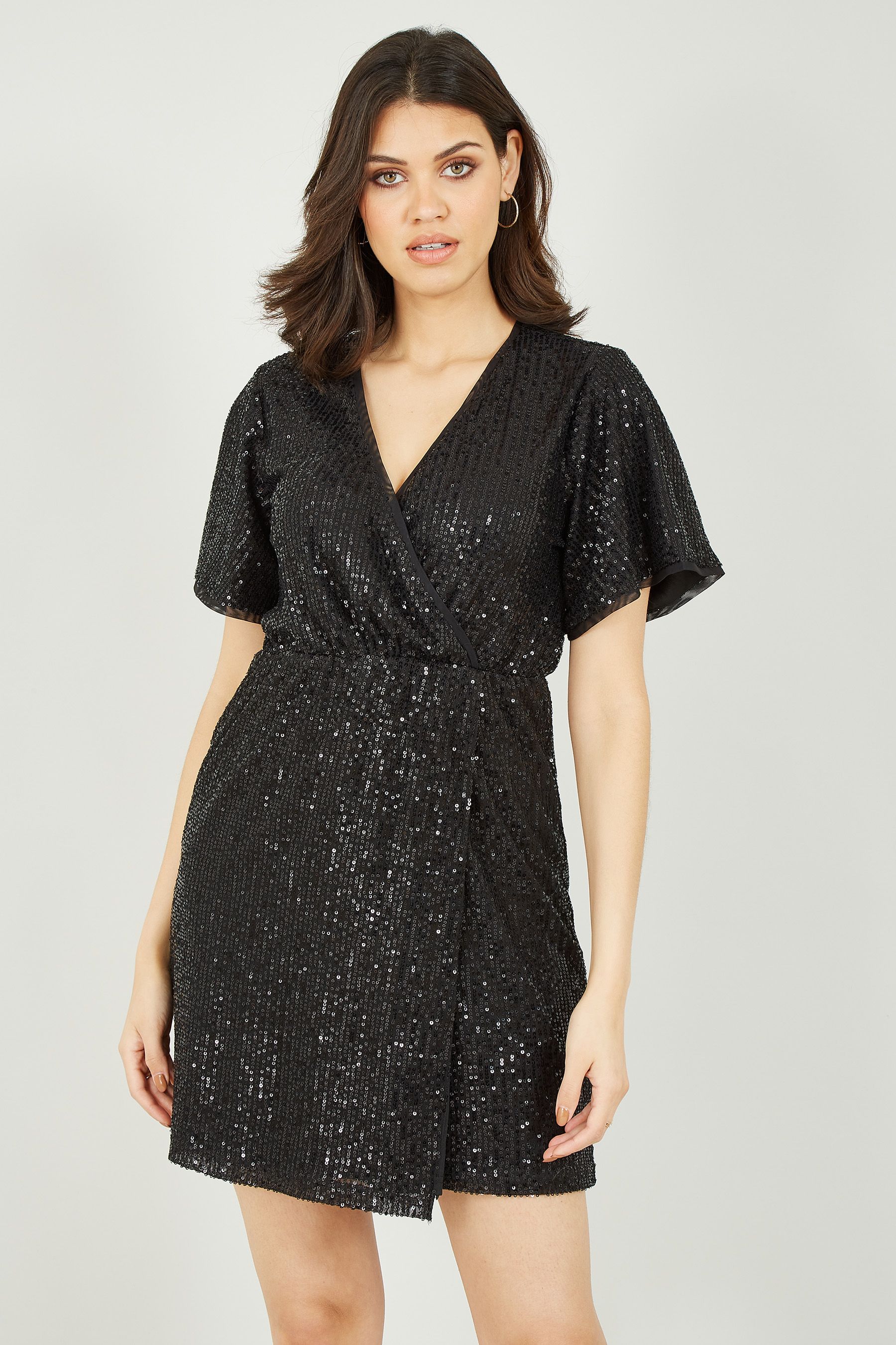 Kimono sleeve sequin dress discount