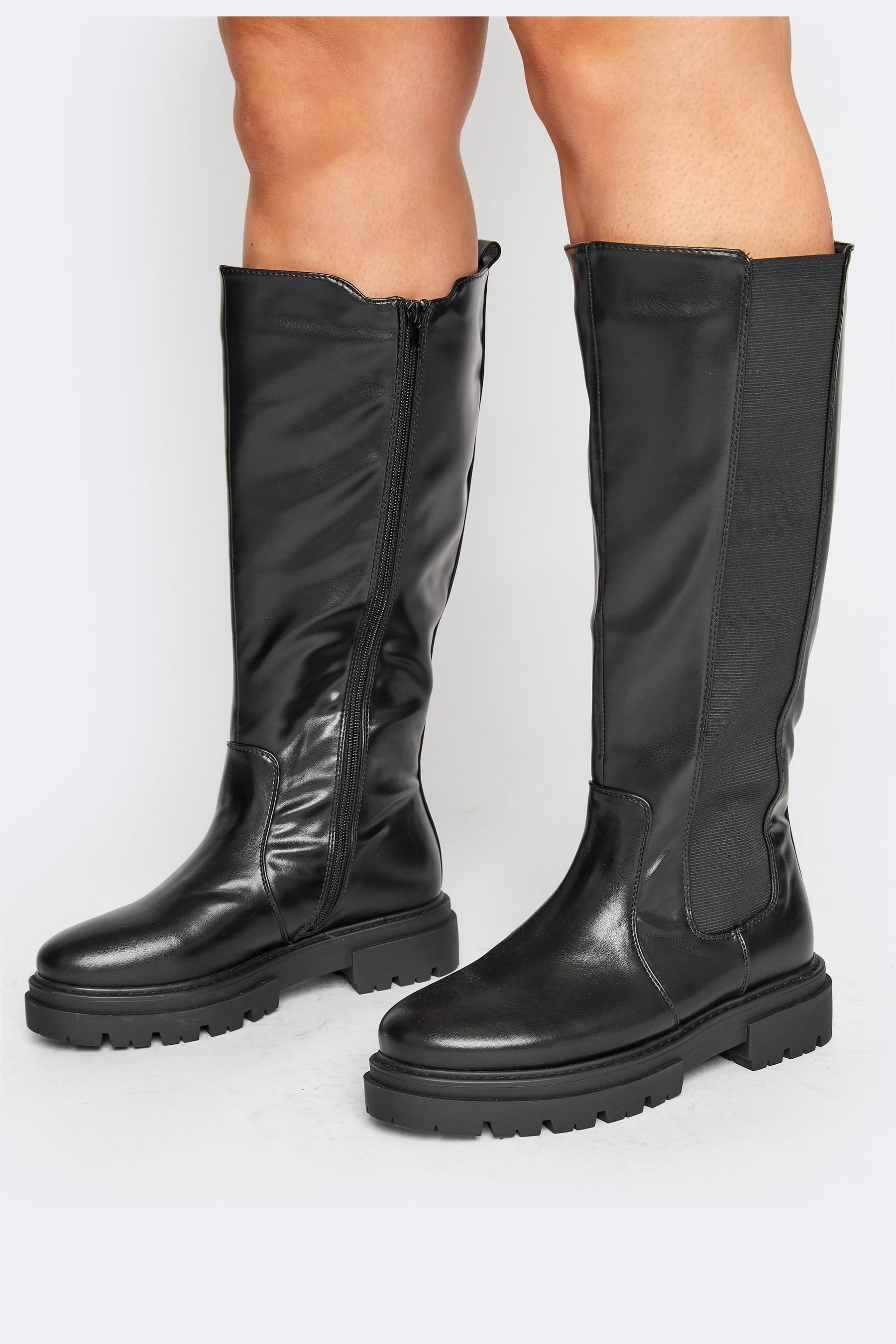 Knee high cleated boots shop