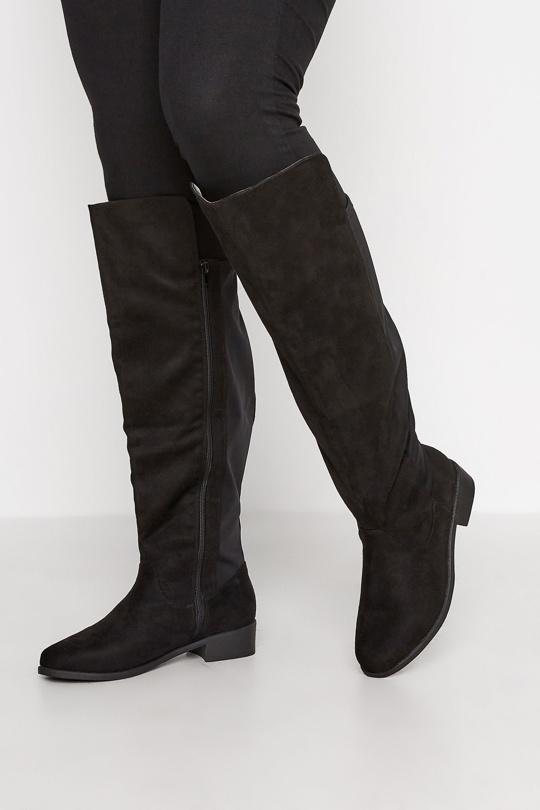 Buy Yours Curve Black Extra Wide Fit Stretch Over The Knee Boots from Next Luxembourg