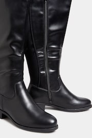 Yours Curve Black Wide Fit Wide Fit Stretch Knee PU Boot - Image 4 of 4