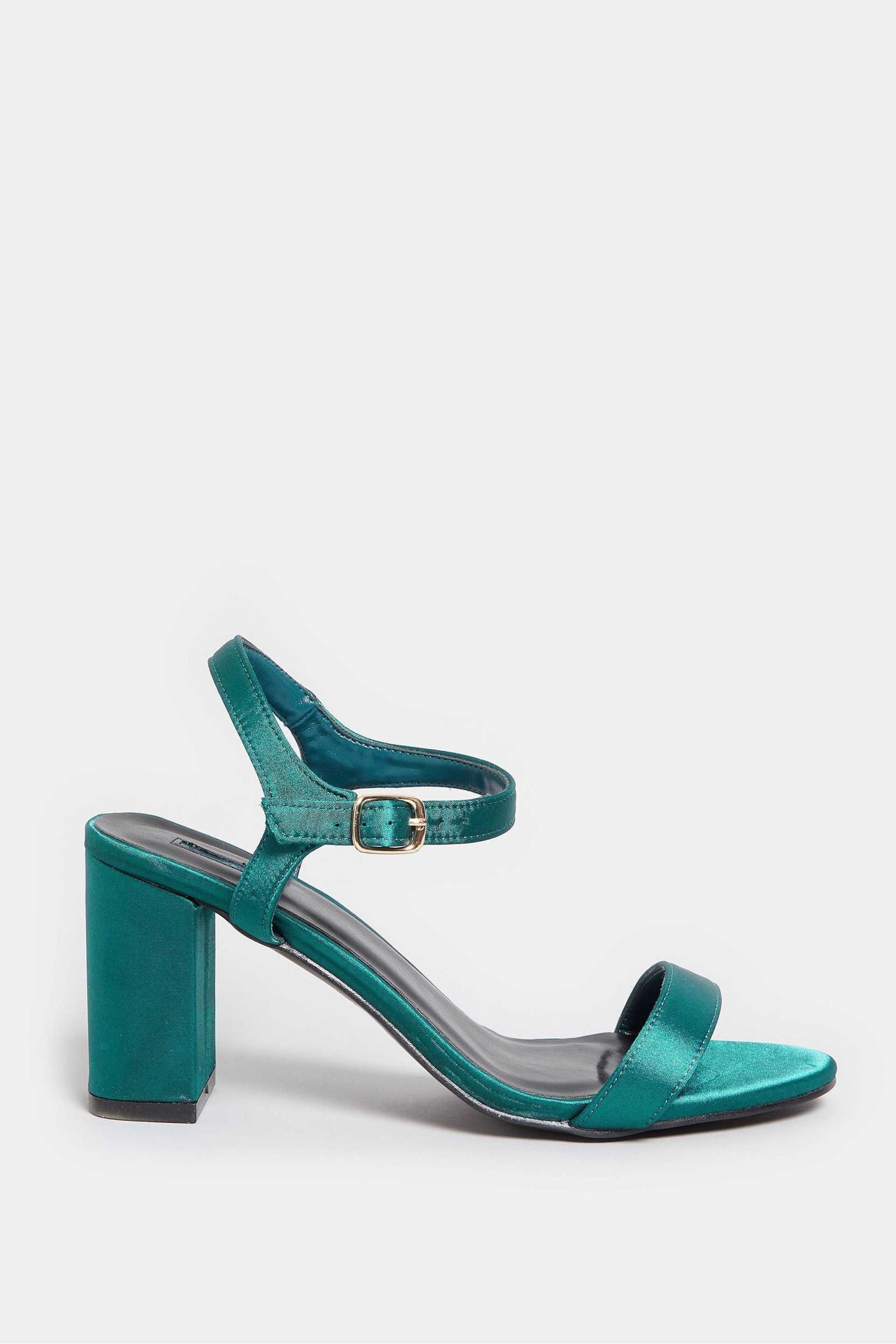 Yours Curve Green Extra-Wide Fit Block Heel Sandals - Image 1 of 3