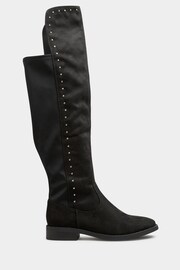 Yours Curve Black Extra Wide Over The Knee Boots With Stud Detail - Image 2 of 5