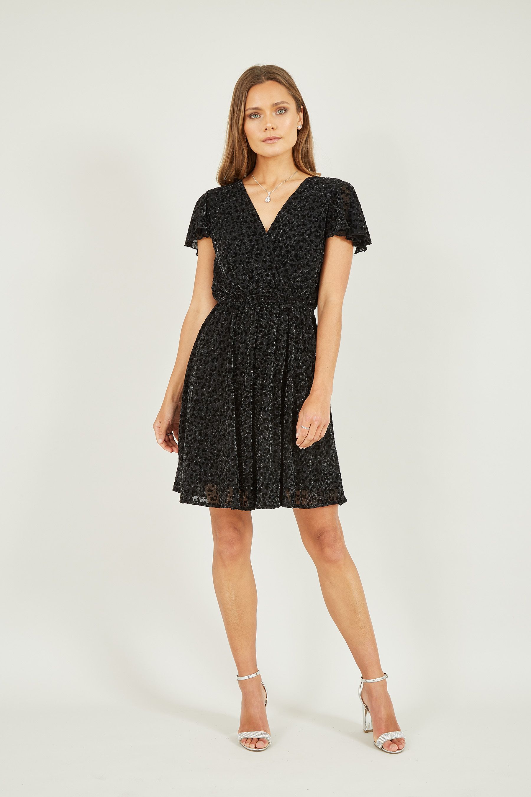 Mela leopard print wrap dress clearance
