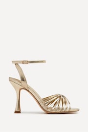 Linzi Gold Fleur Heeled Sandals With Flared Stiletto - Image 2 of 5