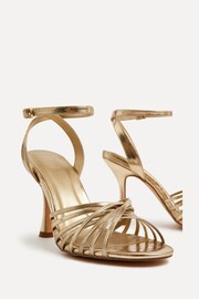 Linzi Gold Fleur Heeled Sandals With Flared Stiletto - Image 4 of 5