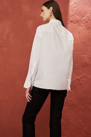 White Premium Pleated Long Sleeve Shirt - Image 4 of 8