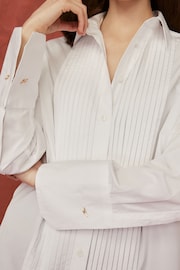 White Premium Pleated Long Sleeve Shirt - Image 5 of 8