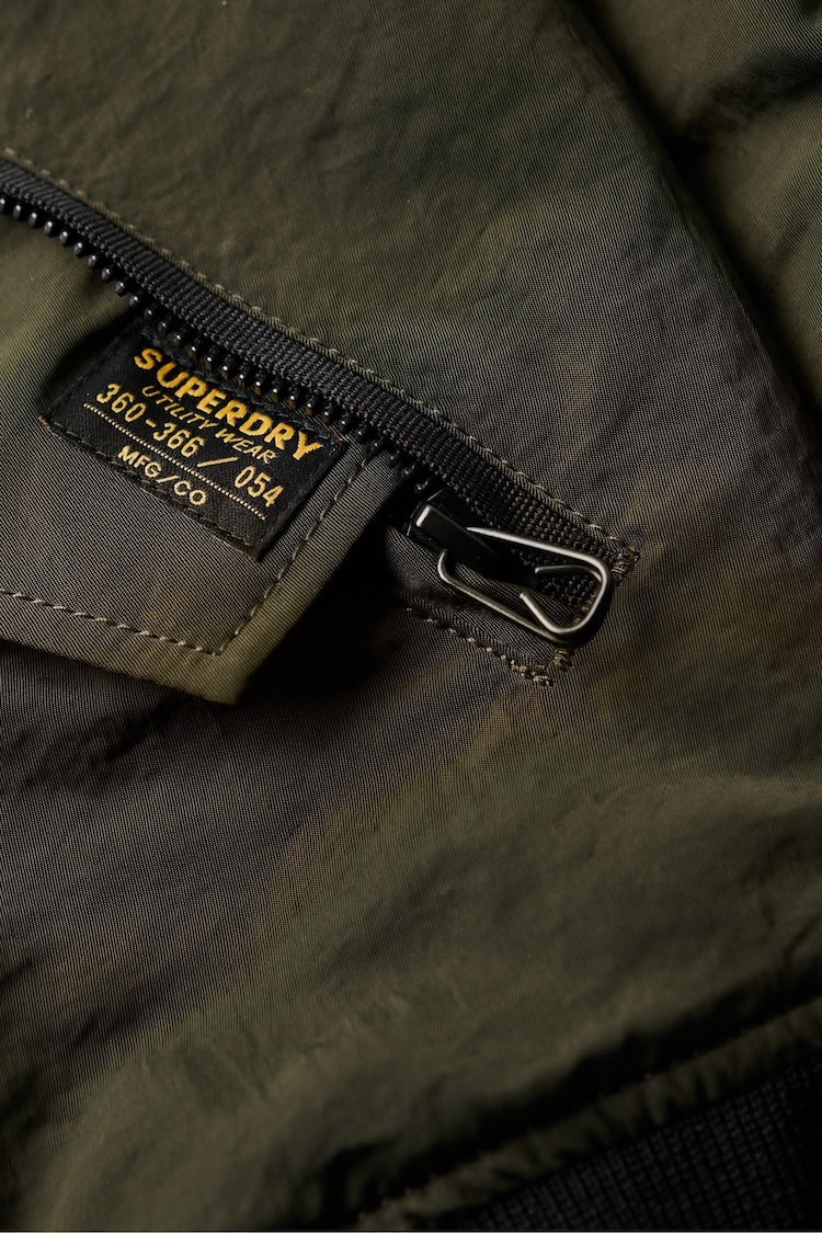 Superdry Green Military Hooded MA1 Bomber Jacket - Image 7 of 7