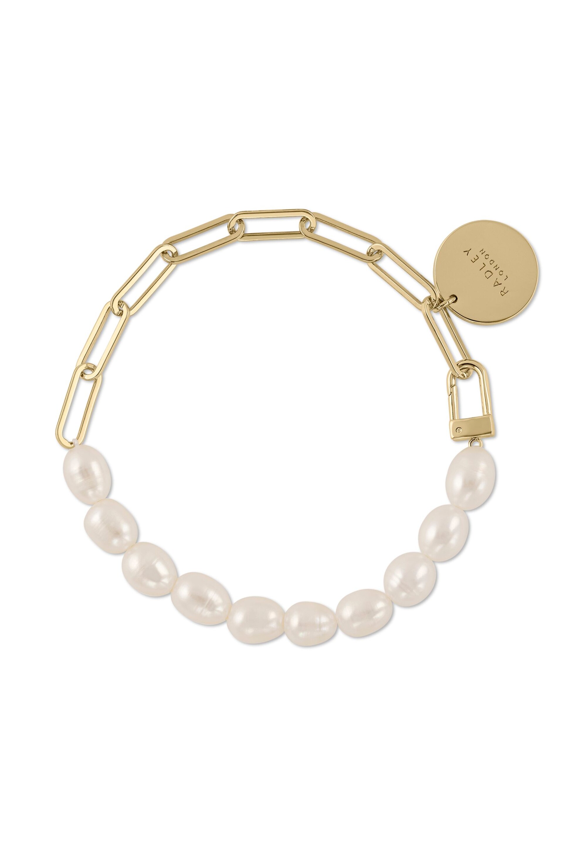 Radley Ladies Princess Street Fresh Water Pearl 18ct Gold Plated Bracelet RYJ3316S - Image 1 of 4