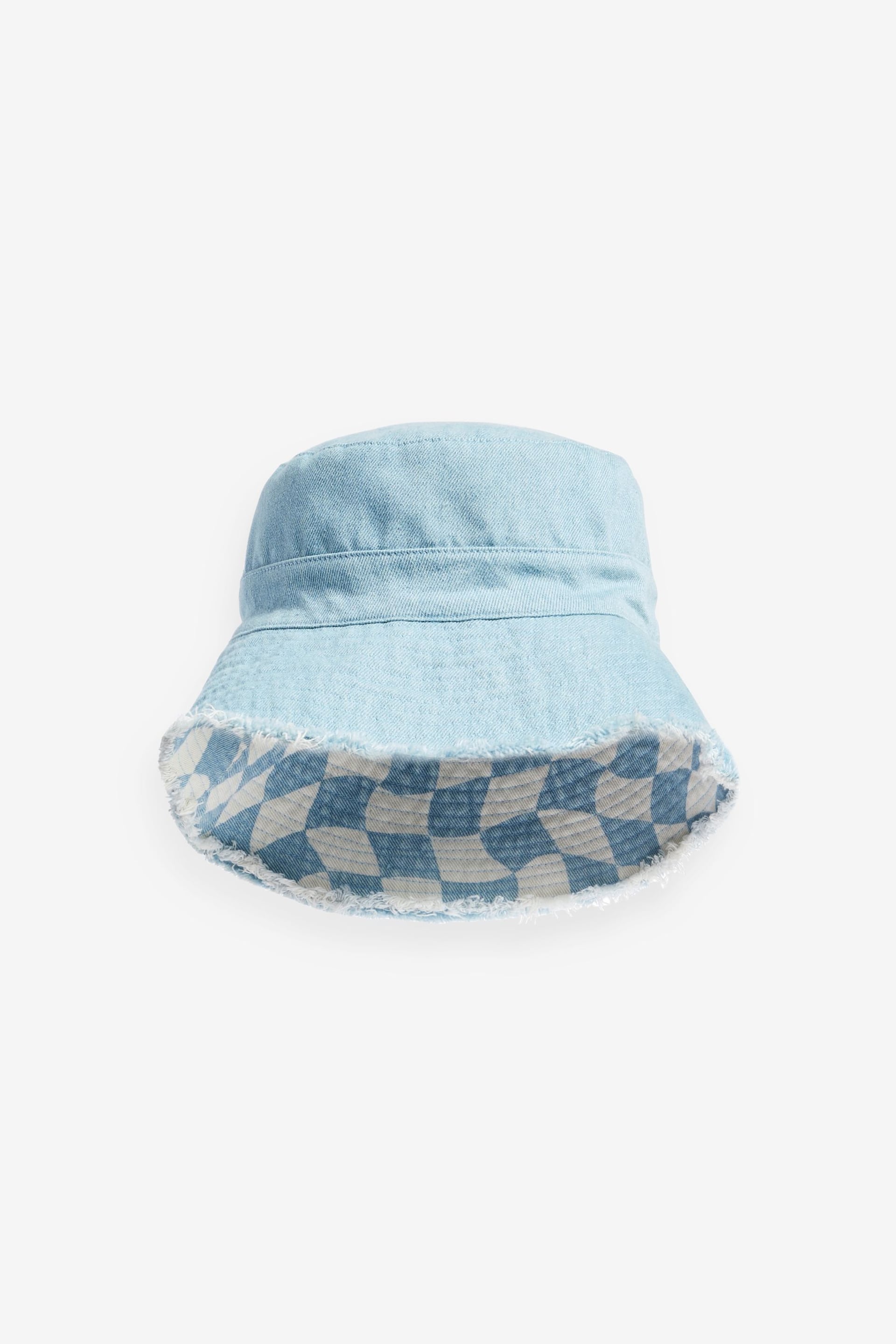 Blue/Checkerboard Reversible Bucket Hat - Image 6 of 6
