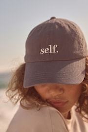 self. Grey Embroidered Cap - Image 6 of 8