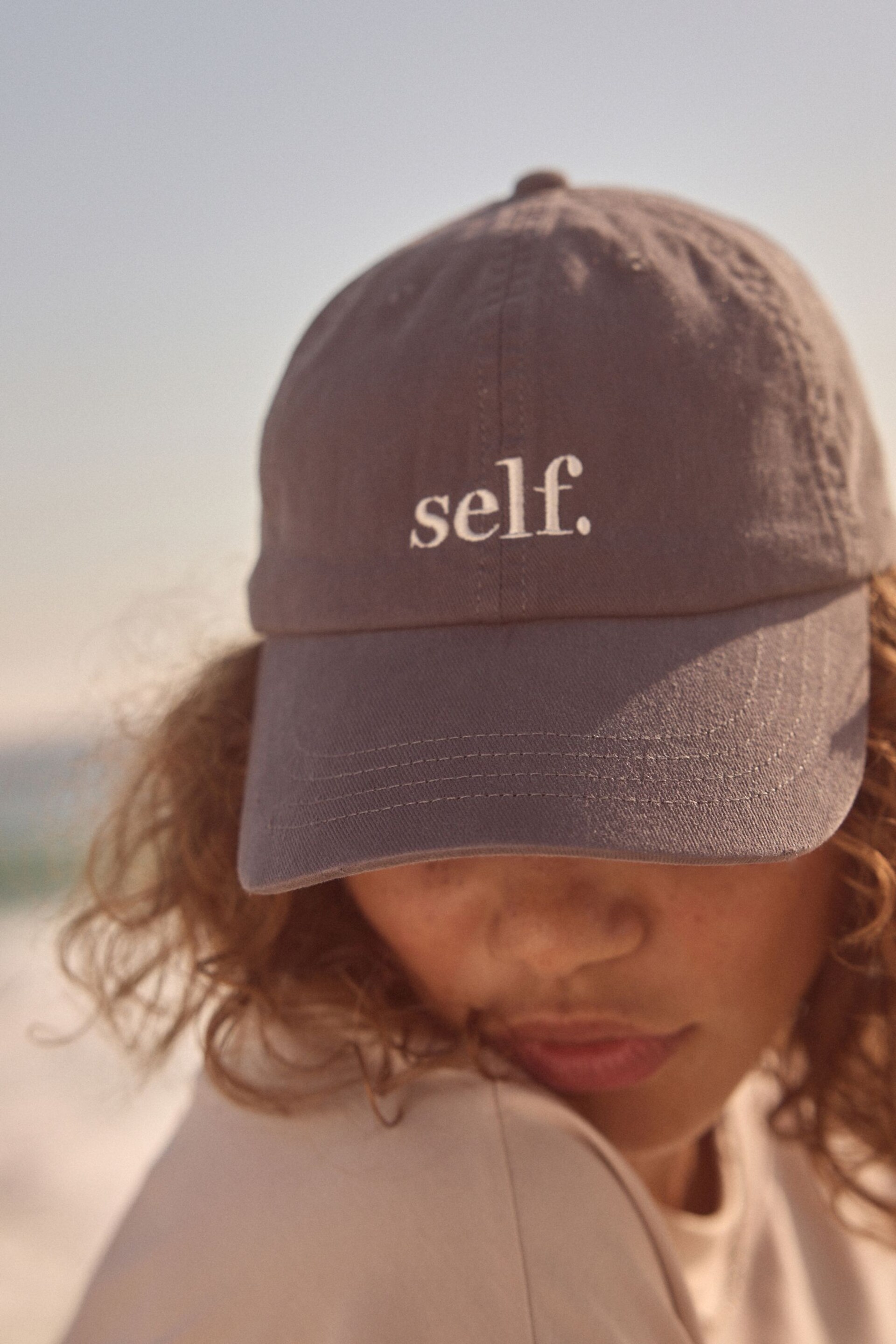 self. Grey Embroidered Cap - Image 6 of 8