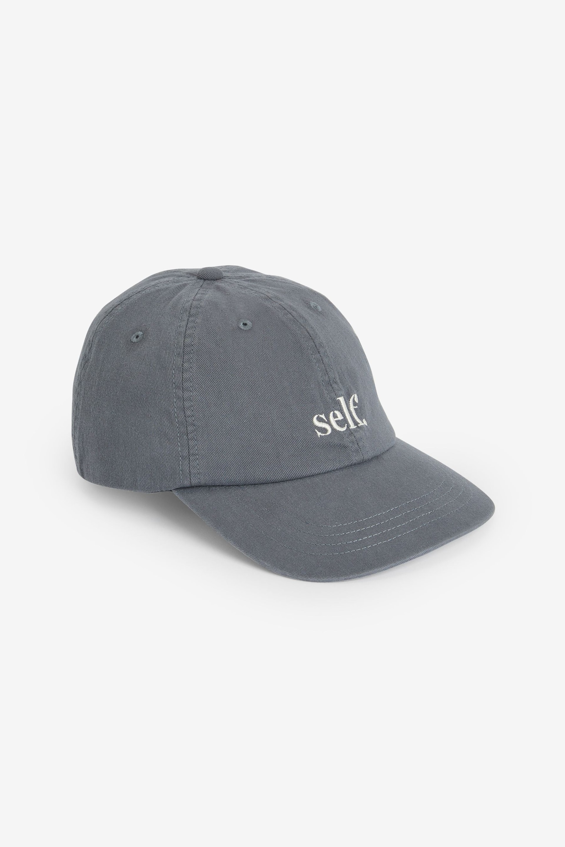 self. Grey Embroidered Cap - Image 7 of 8