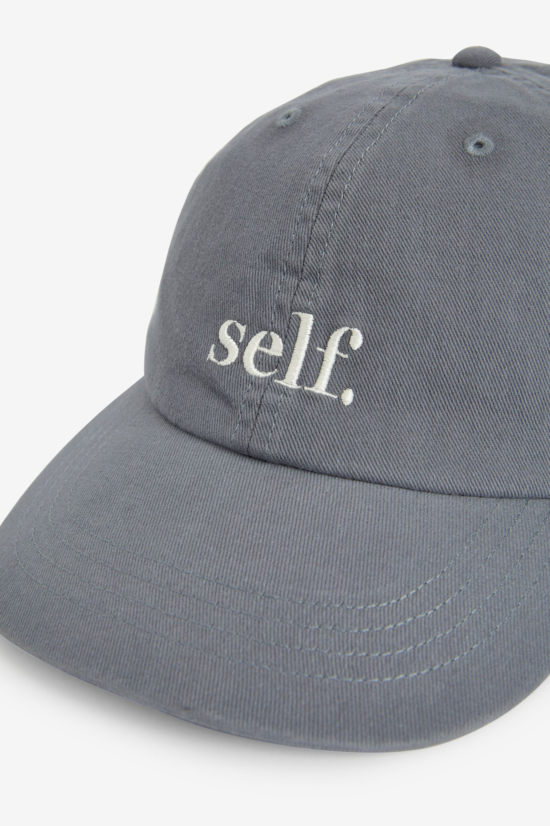 self. Grey Embroidered Cap - Image 8 of 8