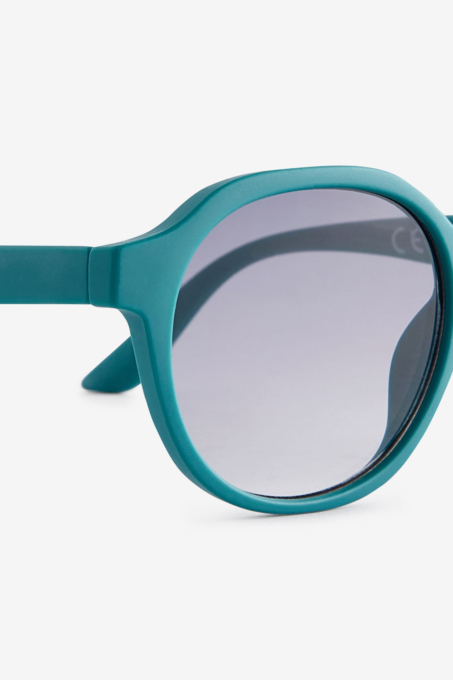Petrol Blue Round Frame Sunglasses - Image 3 of 3