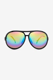 Black/Rainbow Aviator Style Sunglasses - Image 2 of 3