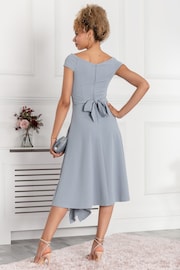 Jolie Moi Grey Desiree Frill Fit & Flare Dress - Image 2 of 5