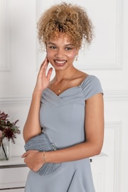 Jolie Moi Grey Desiree Frill Fit & Flare Dress - Image 3 of 5