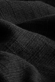 Black Linen Blend Puff Sleeve Mini Dress - Image 6 of 6