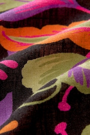 Multi Floral Print Linen Blend V-Neck Midi Dress - Image 6 of 6