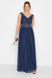 Long Tall Sally Blue V-Neck Beaded Maxi Dress - Image 3 of 4