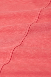 Superdry Coral Pink Studios Embroidered 100% Cotton V-Neck T-Shirt - Image 9 of 9