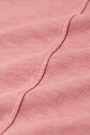 Superdry Dusty Rose Pink Slub Embroidered V-Neck T-Shirt - Image 6 of 6