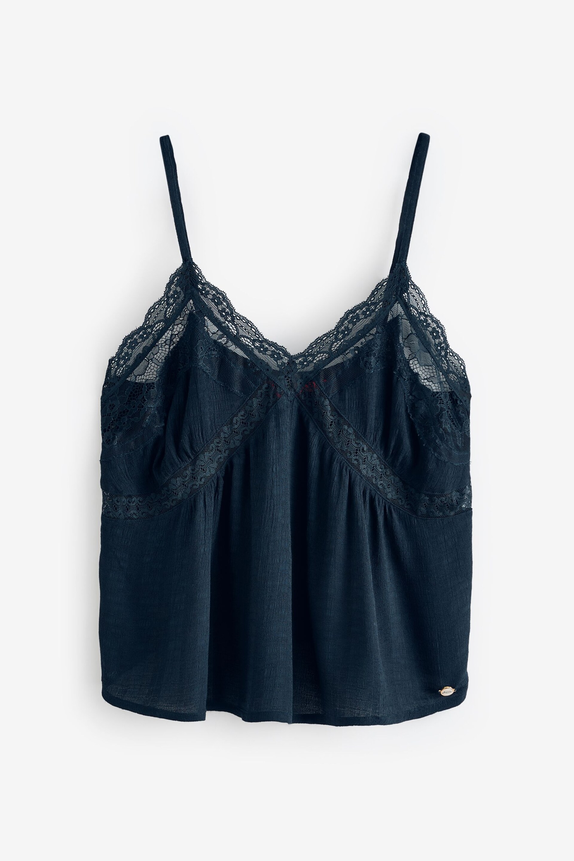 Superdry Blue Ibiza Sheer Lace Cami Top - Image 1 of 1