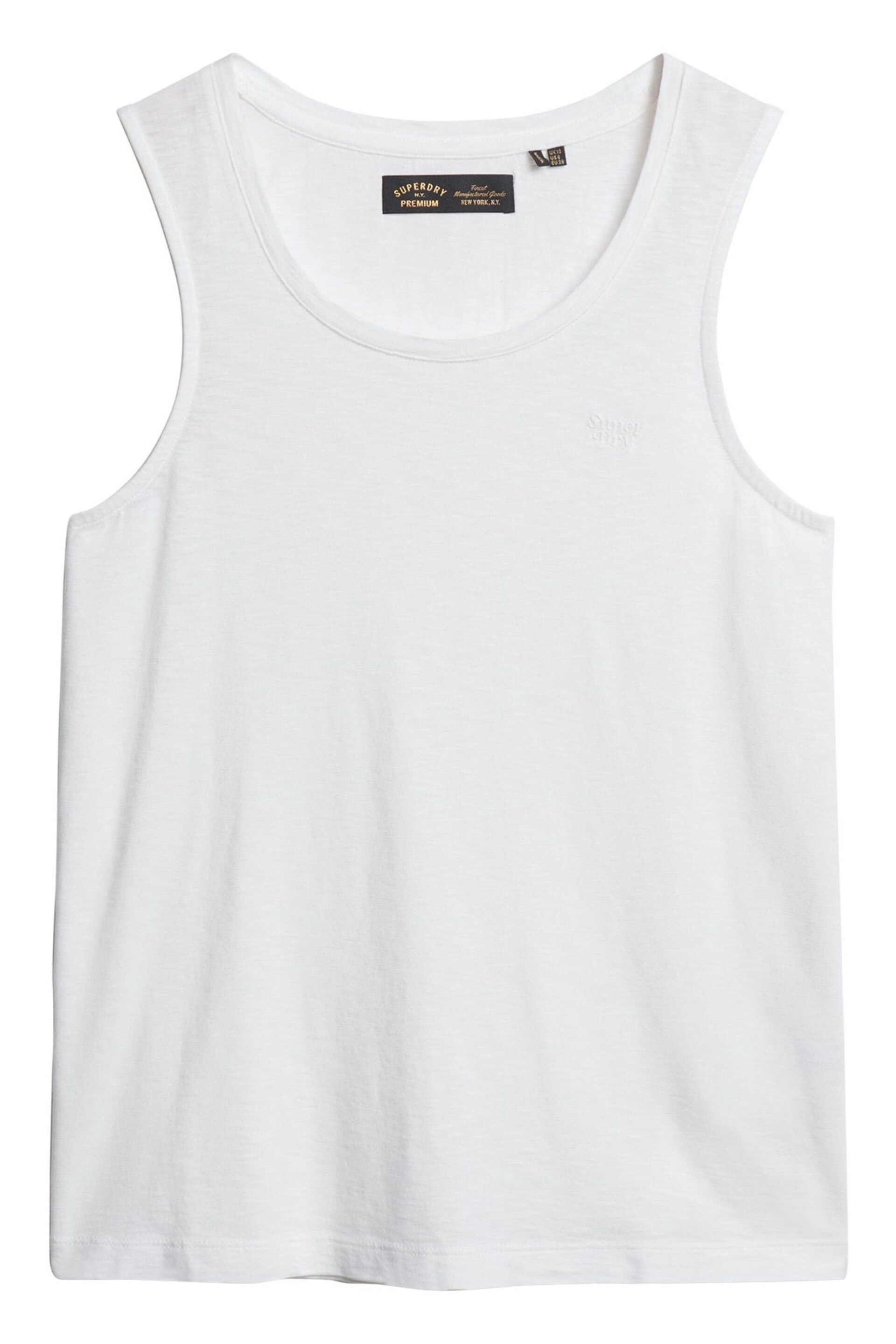 Superdry White Scoop Neck Tank - Image 4 of 5
