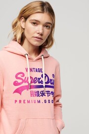 Superdry Pink Tonal Vintage Logo Graphic Hoodie - Image 4 of 7